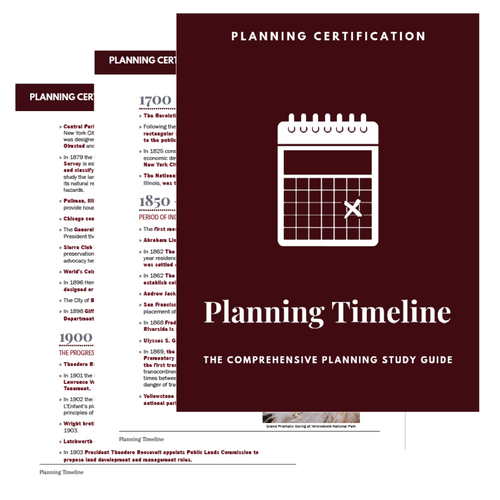 AICP Planning History Timeline Study Guide
