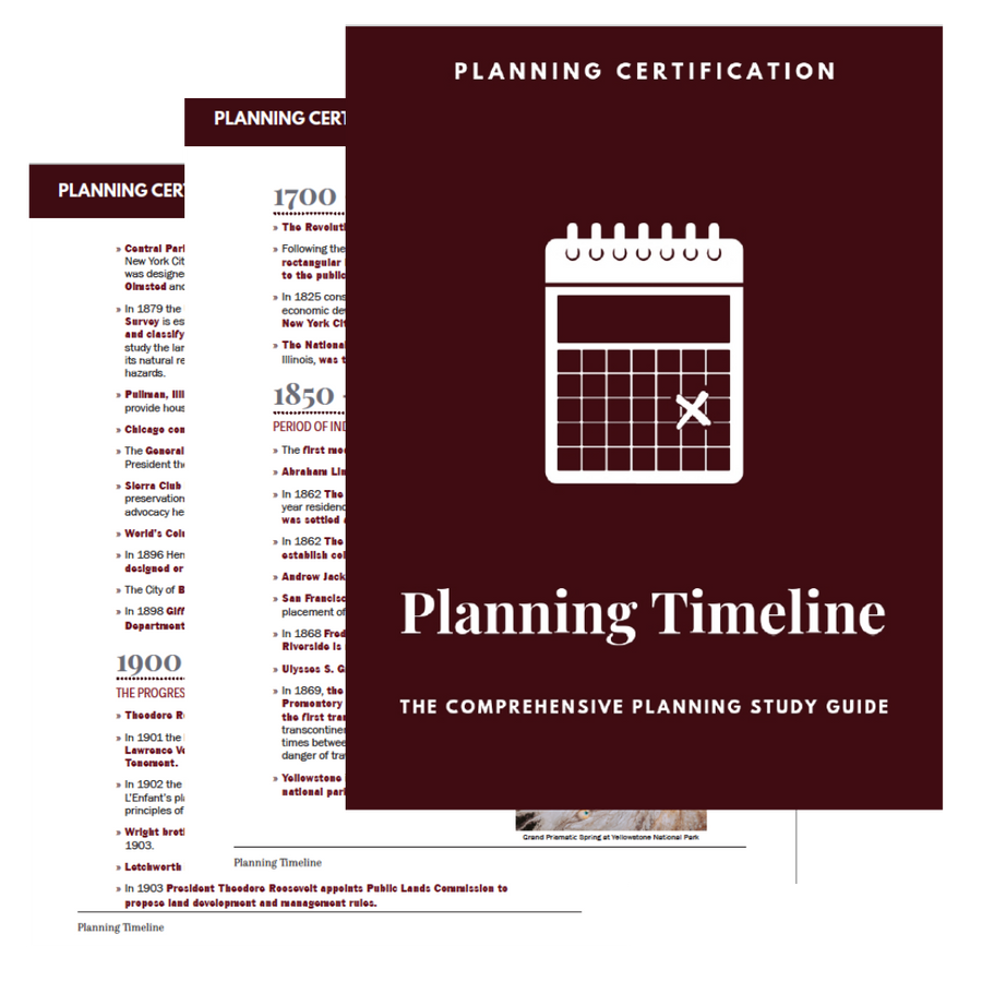 Planning Timeline AICP Study Guide