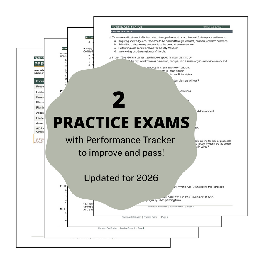 AICP Practice Exams (2 Full-Length Tests, 170 Questions Each)